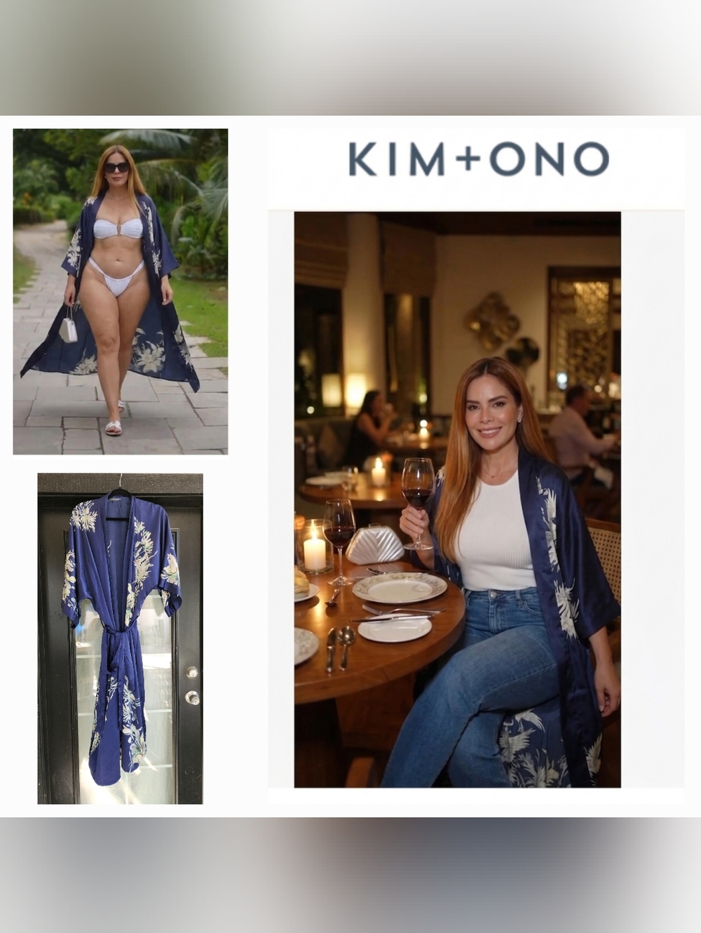 Washable Silk Yuri Long Kimono Robe (Plus Size)